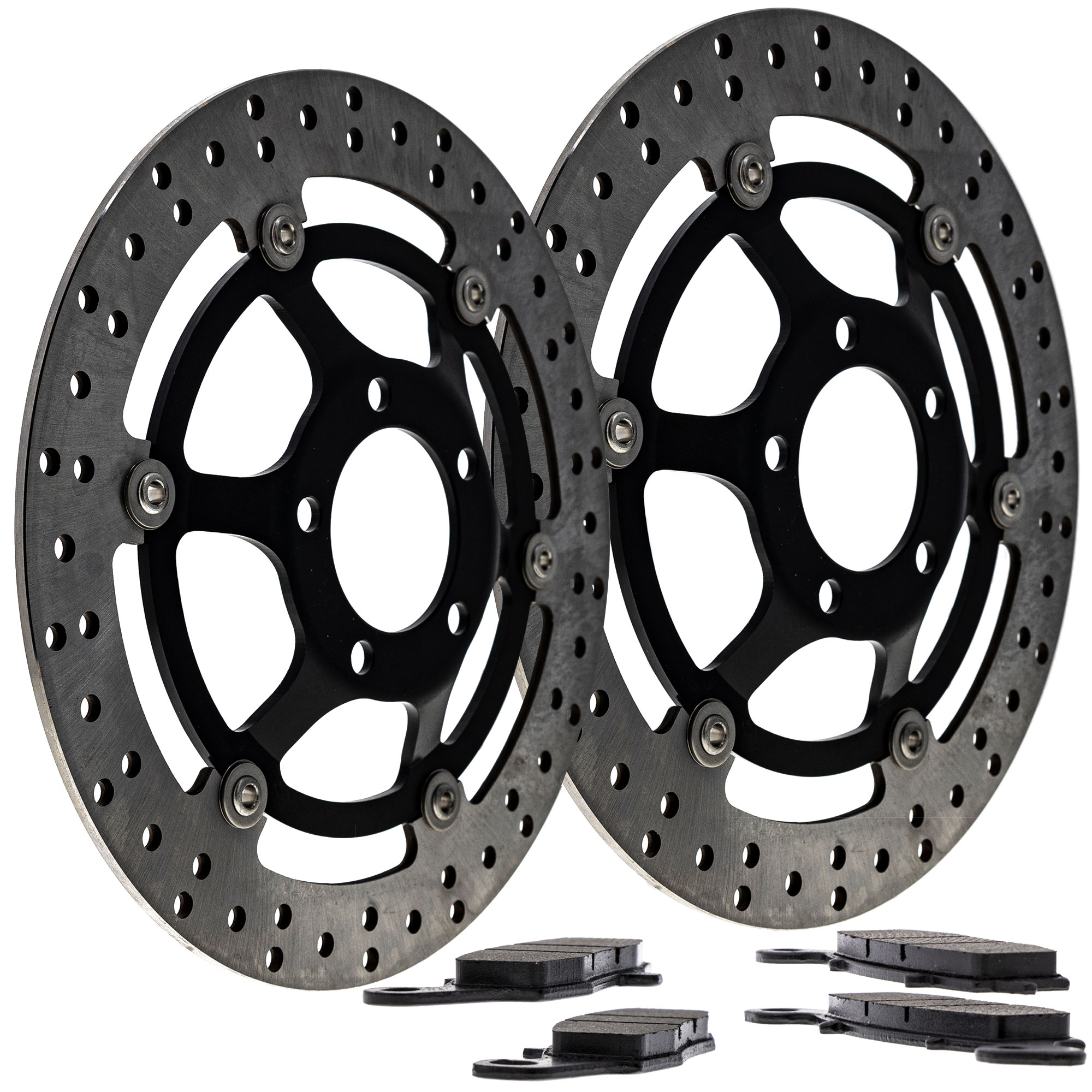 NICHE Front Brake Rotor Pad Kit for Suzuki 59100-33850 69101-01810 Semi Metallic